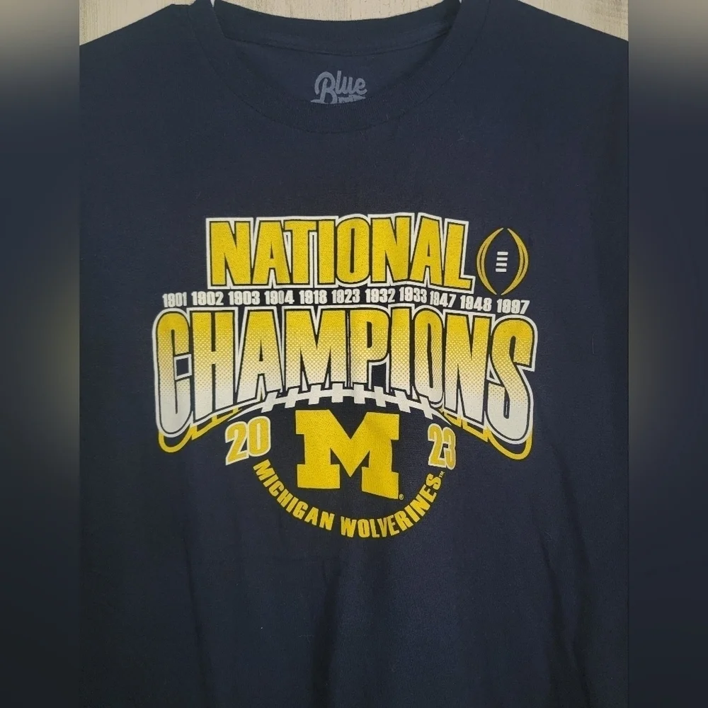 Blue 84 Mens Plus Size Michigan National Champions Tshirt - Picture 2 of 4
